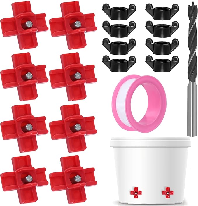 Chicken Waterer Nipples, 8 Pack Horizontal Side Mount Automatic Nipple Drinkers for Poultry Coop, Leakproof, Water-Saving, Easy Install with Drill Bit for Chickens, Ducks, Quails & Birds