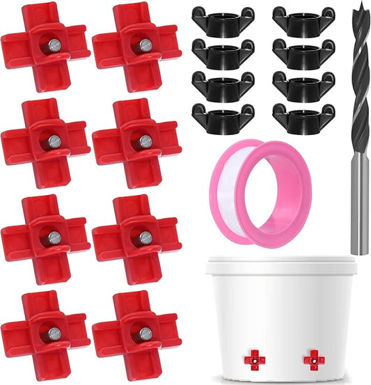 Chicken Waterer Nipples, 8 Pack Horizontal Side Mount Automatic Nipple Drinkers for Poultry Coop, Leakproof, Water-Saving, Easy Install with Drill Bit for Chickens, Ducks, Quails & Birds