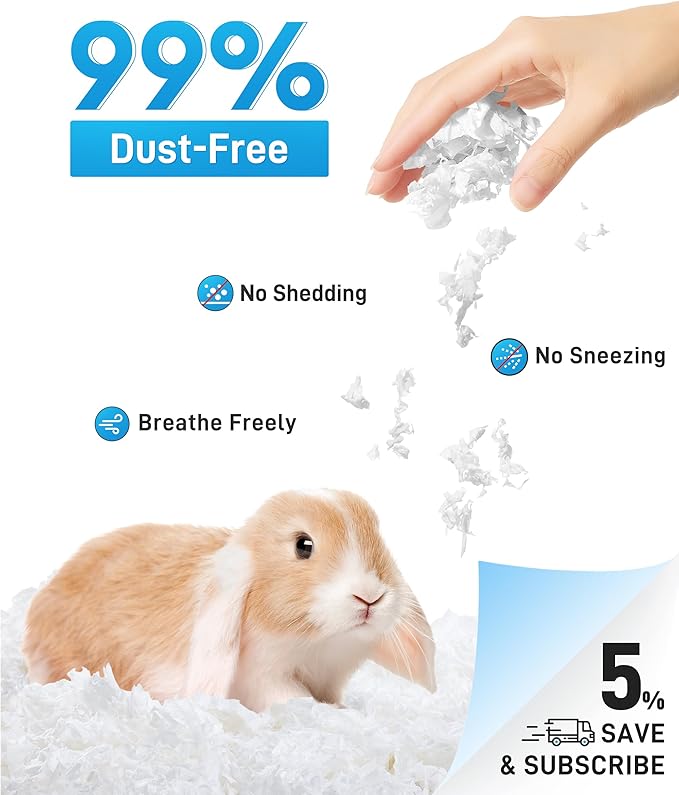 BUCATSTATE Hamster Bedding 70L, 99% Dust-Free Guinea Pig Bedding Odor Control Paper Bedding, Cozy Small Animal Bedding for Rabbit Rat Syrian Dwarf Hamsters Gerbils (White)