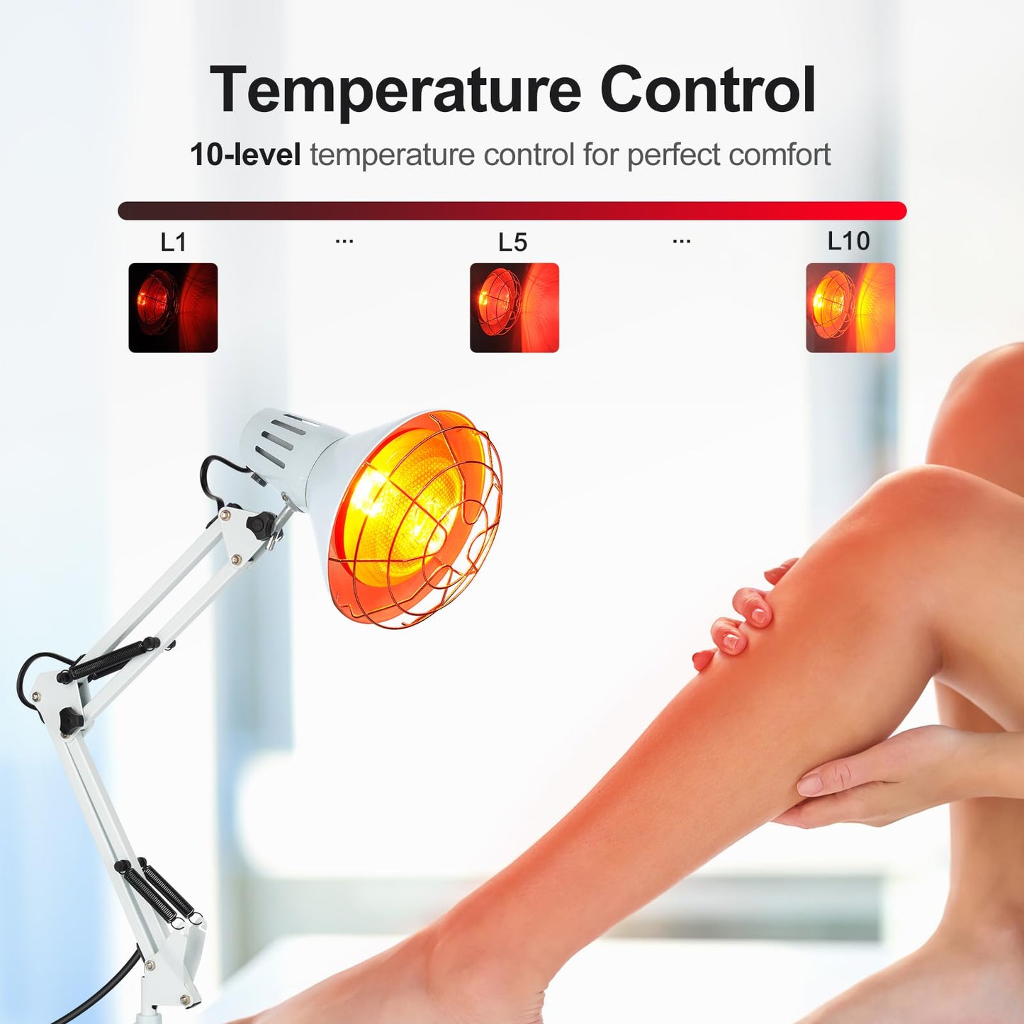 Infrared Red Light Infrared Lamp, 150W Near Infrared Light Heat Lamp for Body Neck Shoulder Joints Back Pain Relief,Universal for Humans and Pet