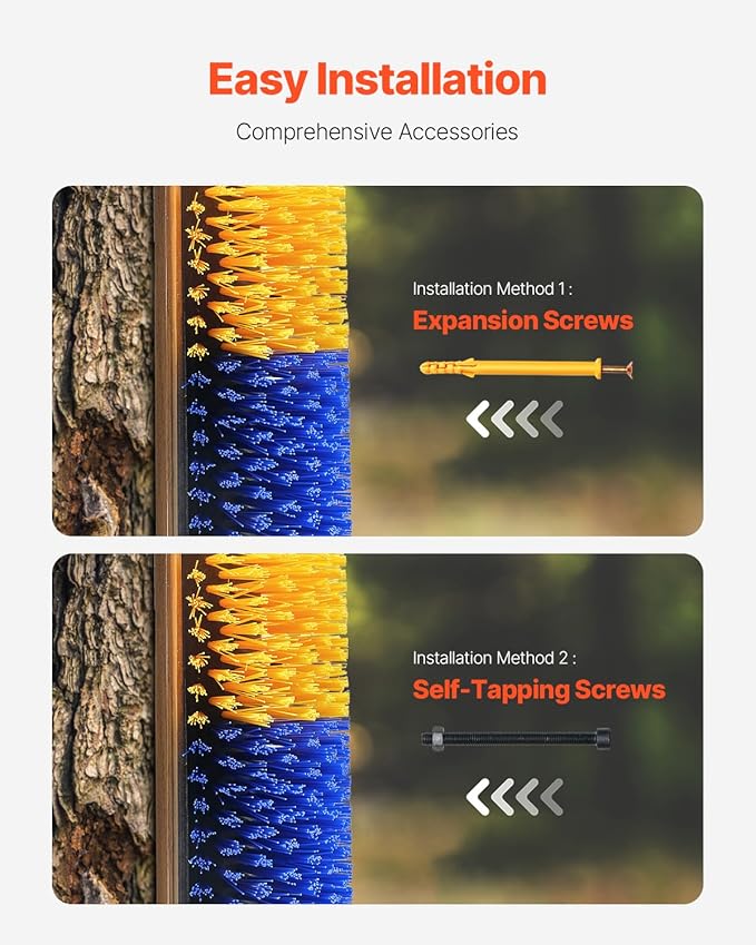 VEVOR Livestock Scratching Brush, 3 Pcs Horse Brush with 6 Screws, 17.1 x 7.5 in Cow Scratcher, for Back Itch Relief & Keep Cleaning, Grooming & Scratching Post Brush for Horse, Pig, Cattle Supplies