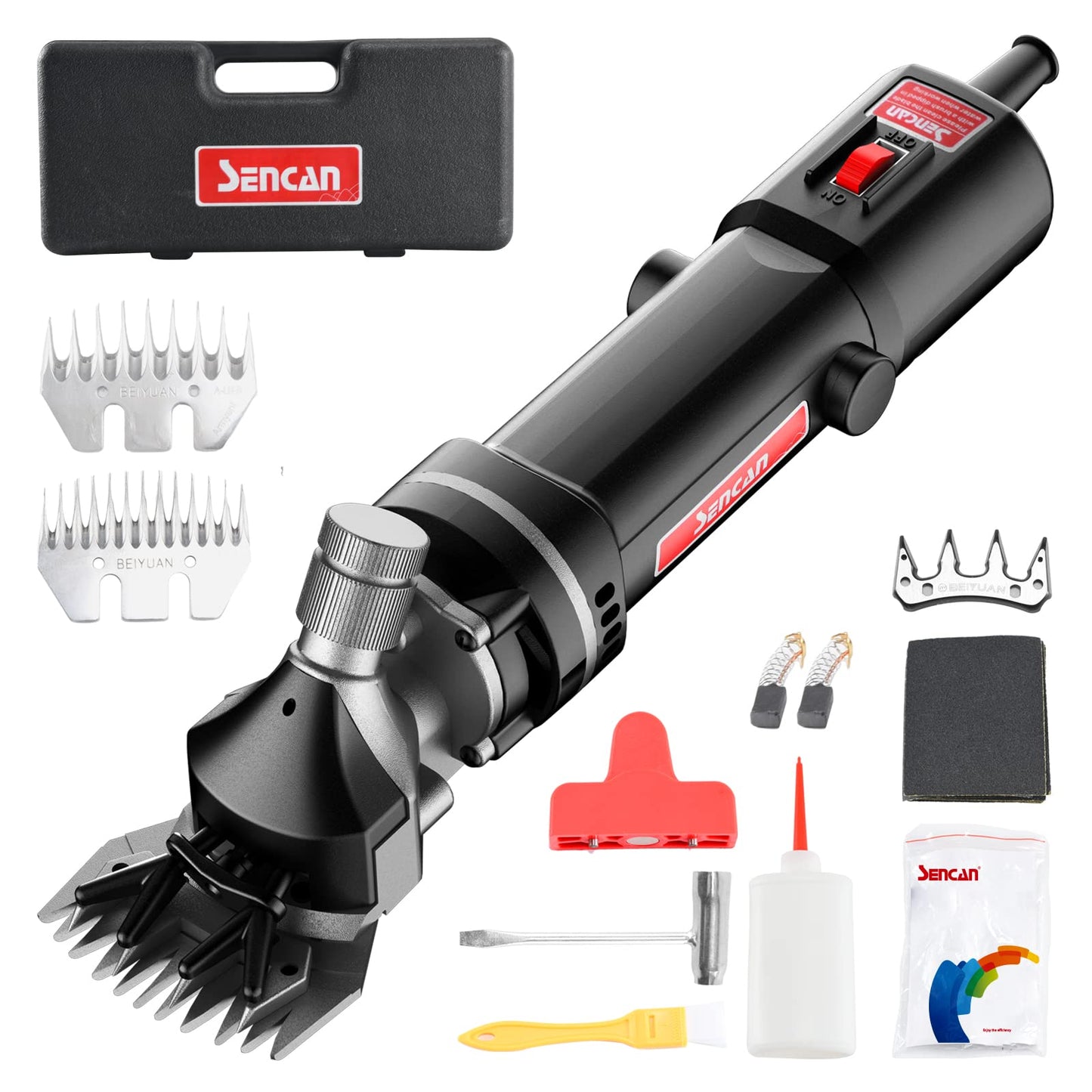 SENCAN Sheep Clippers Sheep Shears,750W Farm Livestock Grooming Kit for Sheep Equine Goat Pony Cattle and Large Animals (with 2 Blades)