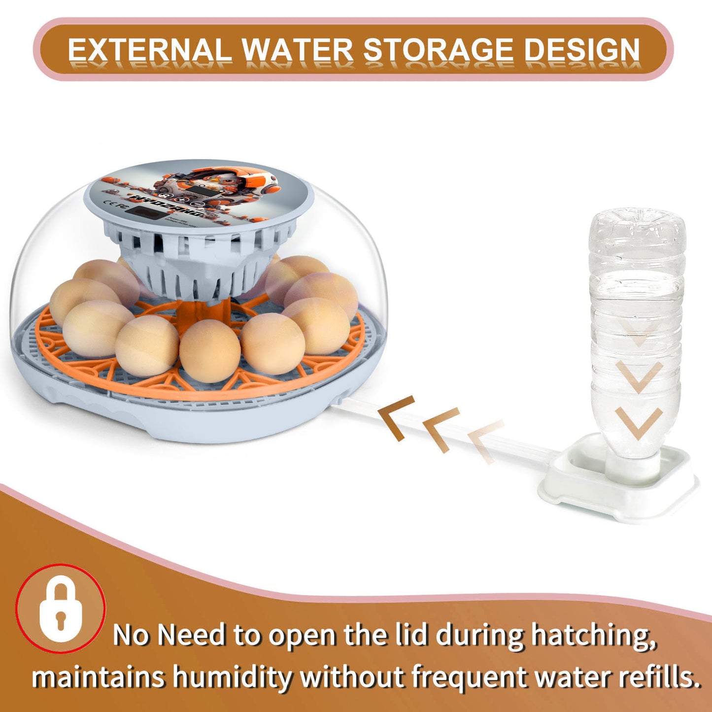 WYD2ANG Smart Chicken Incubators for Hatching Eggs with Automatic Turner Small Poultry Duck Quail 12 Egg Incubator Temperature Control Display Hatcher Machine (Mechachick, ℉)