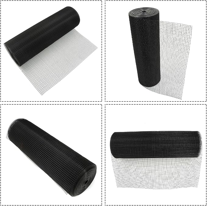 LABLT 36 in x 100 ft Hardware Cloth, 1/2 in Chicken Wire Fence for Chicken Coop Fences and Poultry Animal Netting (19 Gauge, Black)