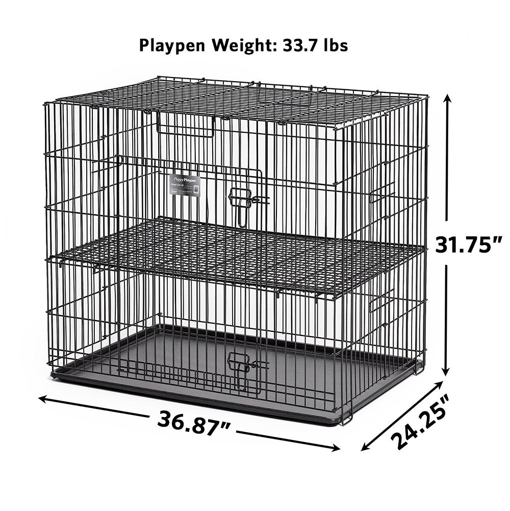 MidWest Homes for Pets Homes Puppy Playpen Crate - 224-05 Grid & Pan Included