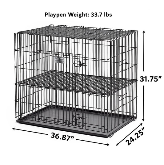 MidWest Homes for Pets Homes Puppy Playpen Crate - 224-05 Grid & Pan Included