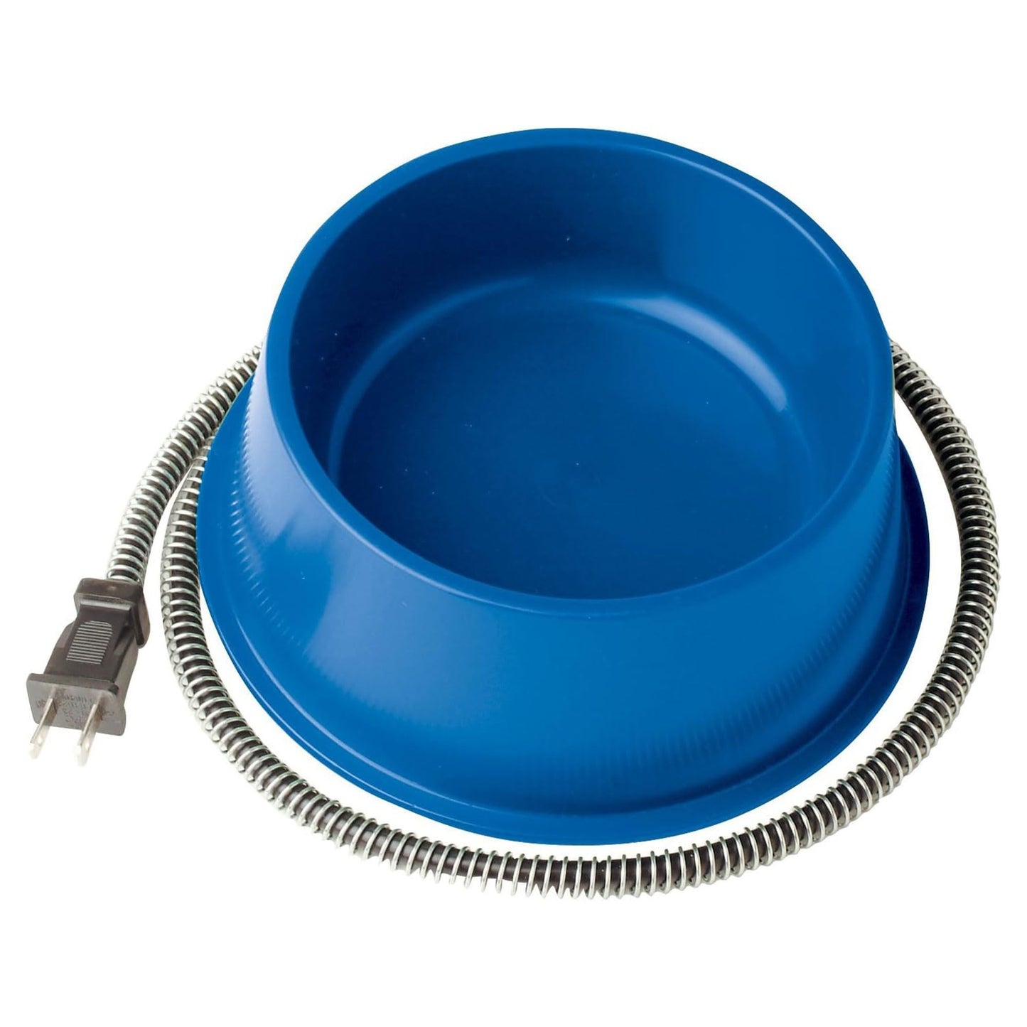 Farm Innovators 1 Quart Plastic Heated Pet Bowl with Anti Chew Cord and 25 Watts of Power for Rabbits, Dogs, Cats, and All Breed Sizes, Blue