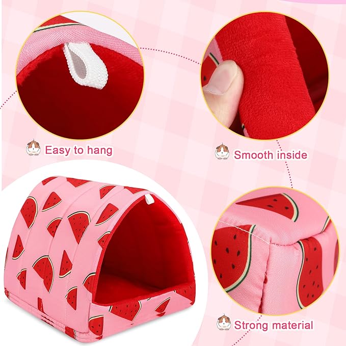 UPINS 2 Pack Guinea Pig Bed, Guinea Pig Hideout Washable Small Animal House Cage Accessories for Dwarf Rabbits Chinchillas Hamsters Hedgehogs Ferrets Bearded Dragons and Rats