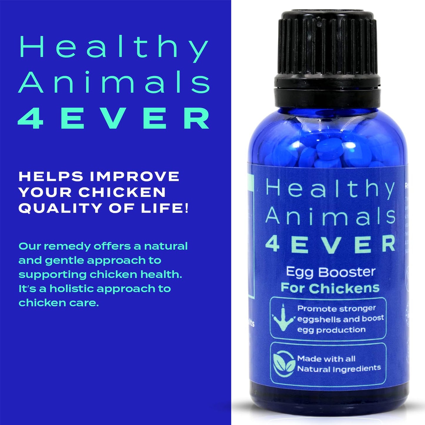 HealthyAnimals4Ever HA4E - Chicken Egg Booster Supplement - Supports Stronger Eggshells & Stress Relief - Highly Effective Homeopathic Formula - Natural Egg Strengthening Tablets - 300 Count