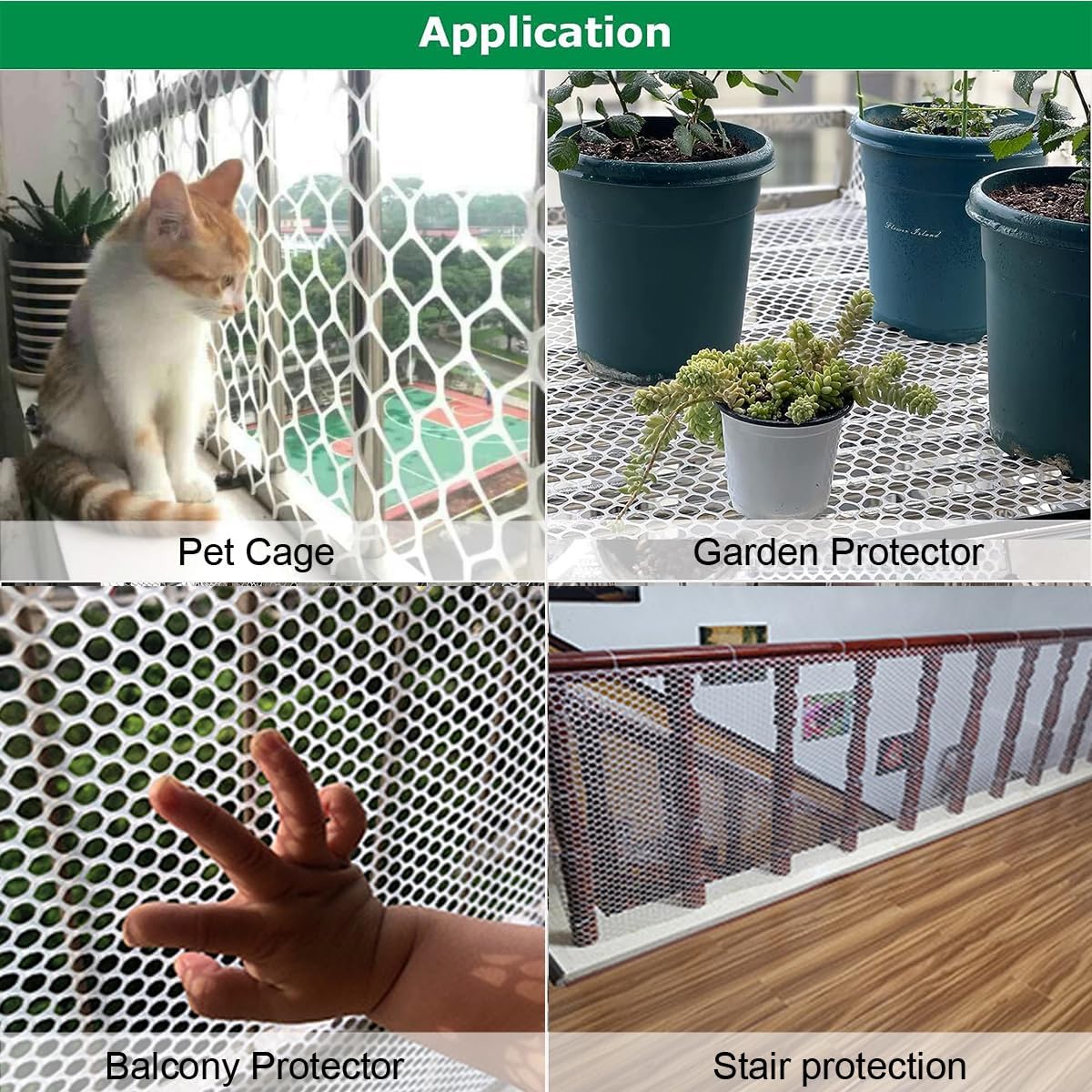 Plastic Chicken Wire Mesh Fence 15.7IN x 66FT,Poultry Fencing Garden Netting,Animal Barrier Fence,Construction Barrier Netting,Hexagonal Fencing for Farm,Frame Crafts,Floral Netting