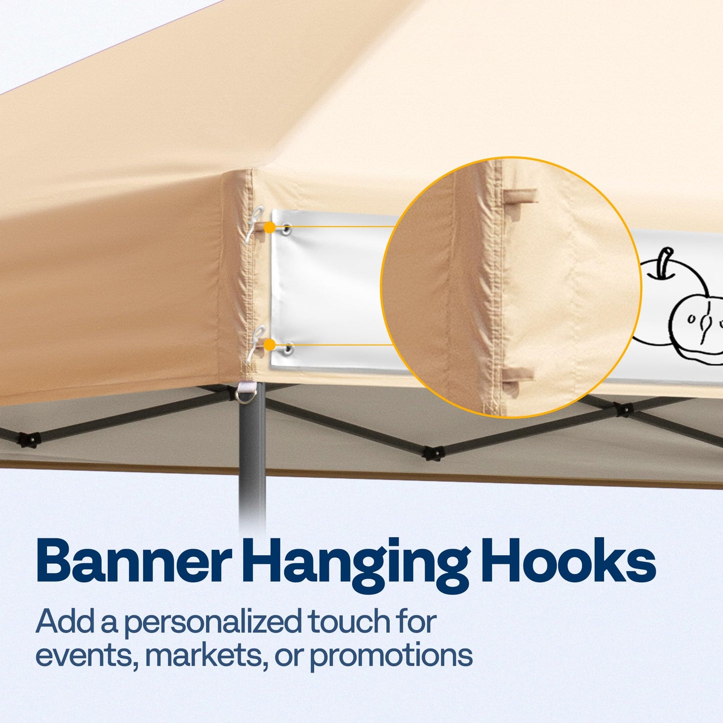 VIVOHOME 10x10ft Pop Up Canopy Tent One Push Setup Outdoor Portable Shelter Tent Heavy Duty with Wheel Carry Bag and 4 Sandbags, Beige