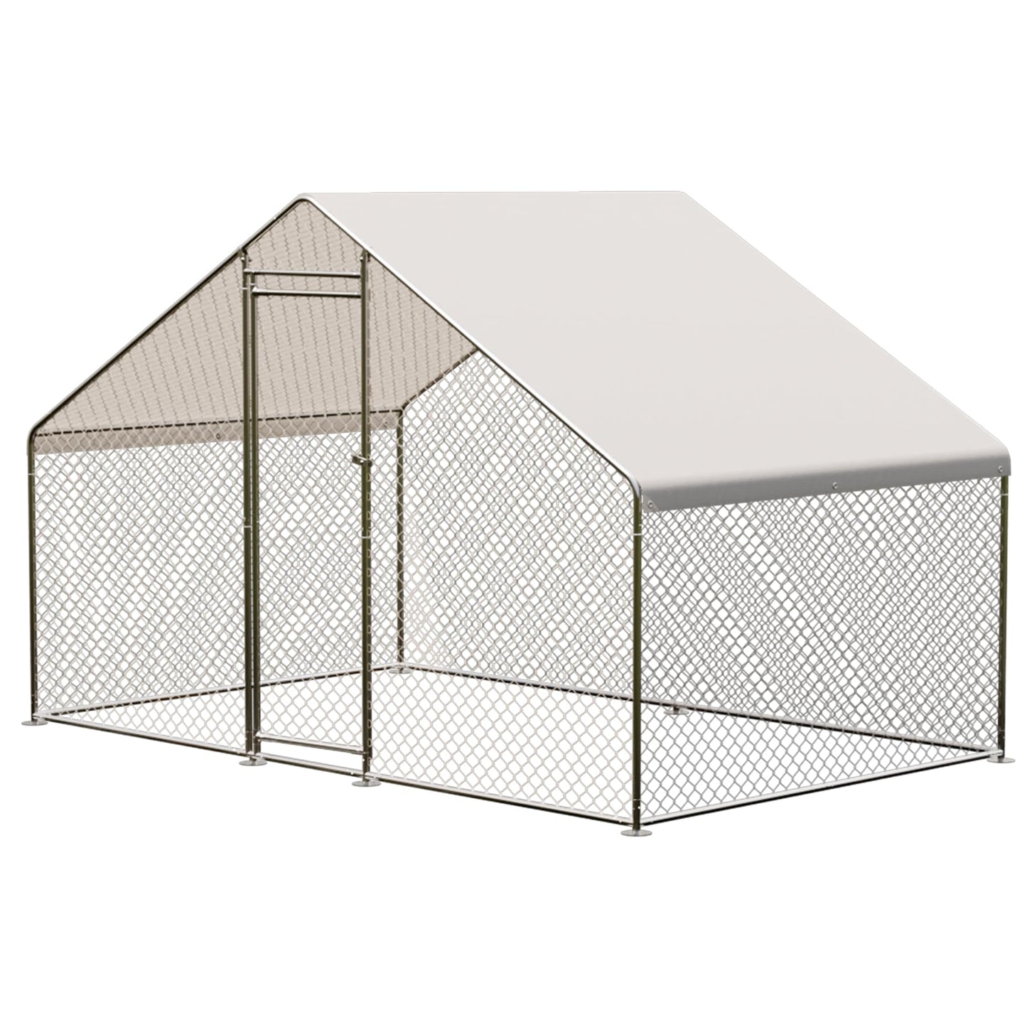 GarveeLife Large Metal Chicken Coop, Large Chicken Run with Waterproof & Anti-UV Cover, Outdoor Chicken Pen for Farm Yard (9.8' L x 6.6' W x 6.6' H)