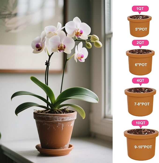 Organic Orchid Potting Mix 1qt, Mixture of Orchid Bark and Perlite, Specifically Formulated for Orchids