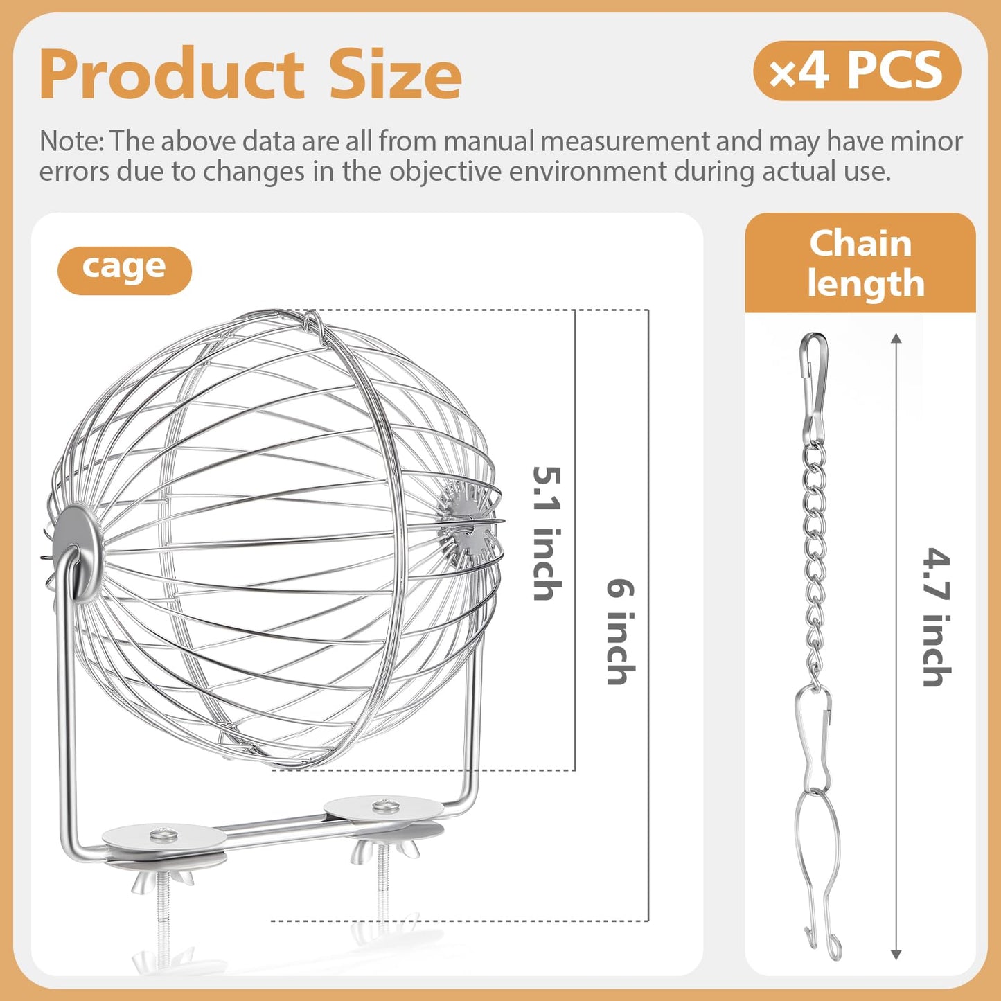 Otoolling 2 Pack Rabbit Hay Ball Feeder Stainless Steel Hanging Hay Holder Dispenser Small Animal Grass Feeder Rack Ball Toy for Bunny Hamster Guinea Pig Chinchilla Gerbils Cage Accessories Supplies
