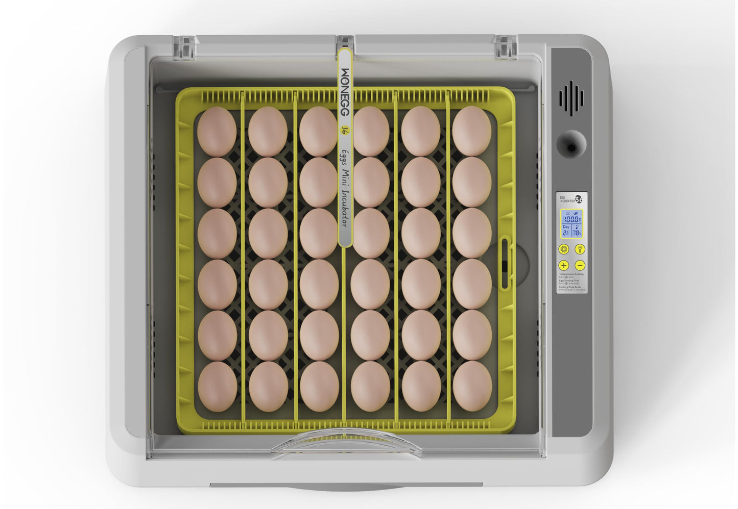 Egg Incubator for Hatching Chicks, 36 Eggs Automatic Turner with Temperature & Humidity Control, Multifunctional Ultra-Clear Panoramic View with Hatch Days & Egg Candler for Chicken, Duck, Goose, Bird