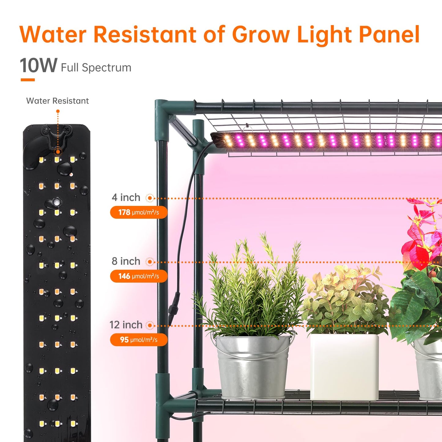 Bstrip Walk In Greenhouse, Indoor Greenhouse with Grow Lights, Mini Indoor Greenhouse with Roll-Up Zipper Entry Door and PVC Cover, Dimmable 2FT 120W Plant Light with Timer (56.3"W X 56.3"L X 76.8"H )