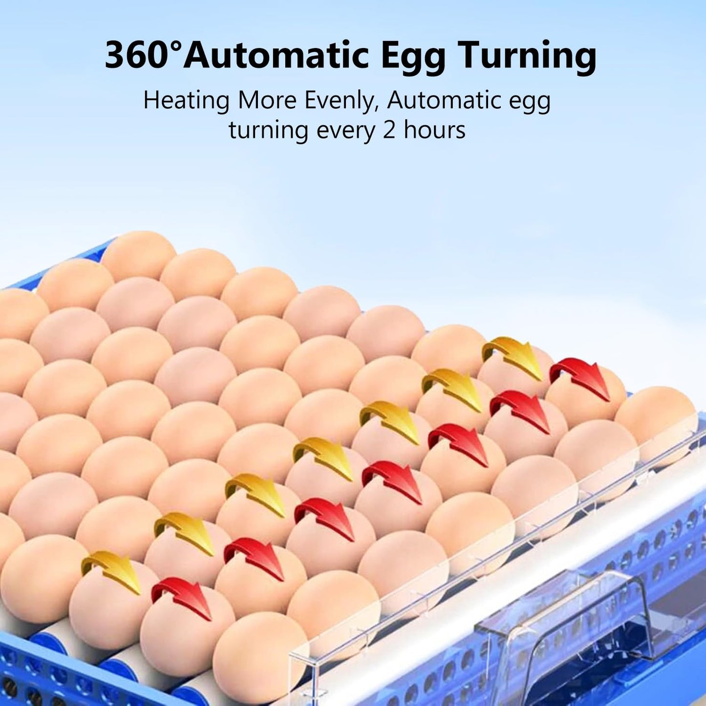 Automatic Eggs Incubator, Large Incubators for Hatching Eggs with Automatic Egg Turning & Temperature Control, Poultry Hatcher Machine for Chicken Duck Goose Quail Bird (128 Eggs)