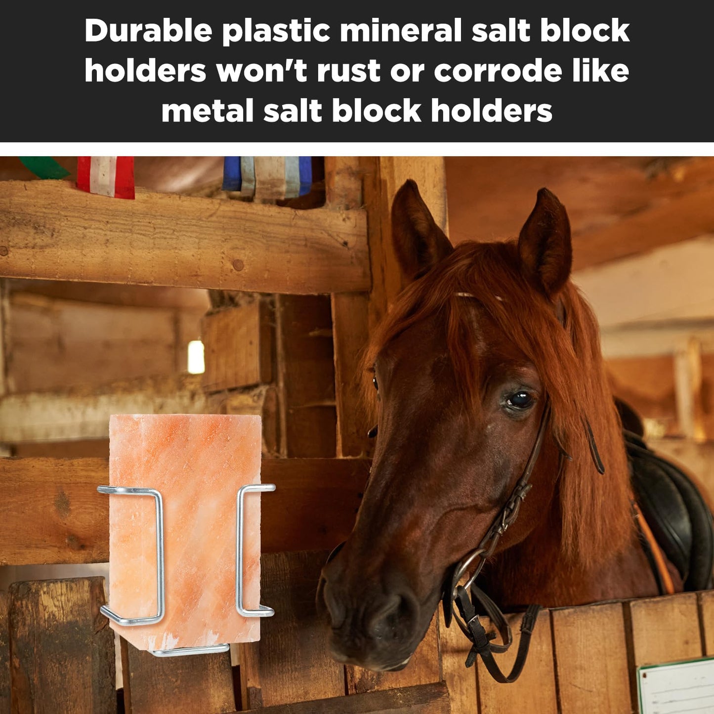 Teenyyou 4 Pack Salt Block Holder 4lb Deer Horse Salt and Mineral Block Holder for Wire Lick for Goat Mineral Deer Lick Cattle Sheep Goats