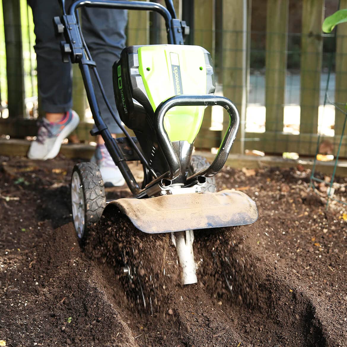 Greenworks Pro 80V 10 inch Cordless Tiller Cultivator, Tool Only, TL80L00