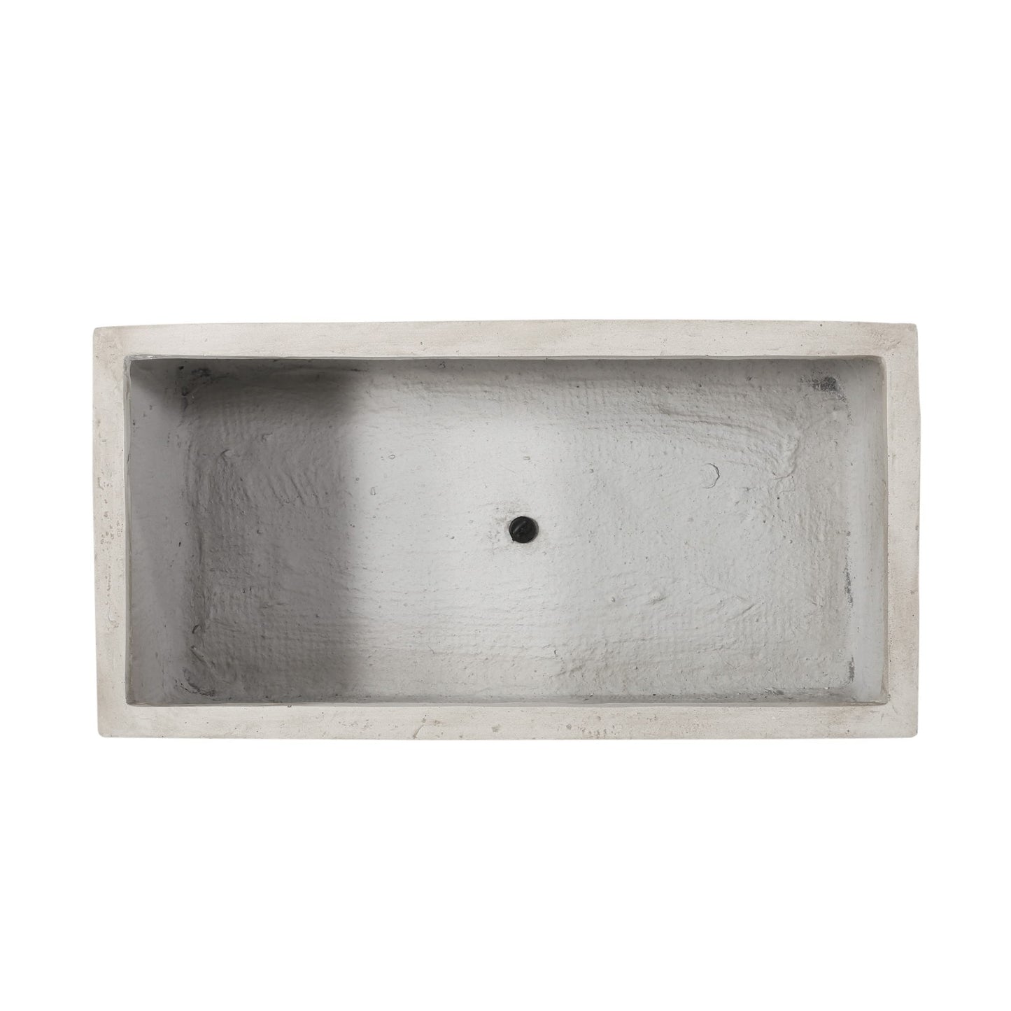 Vanessa Outdoor Modern Medium Cast Stone Rectangular Planters (Set of 2), White