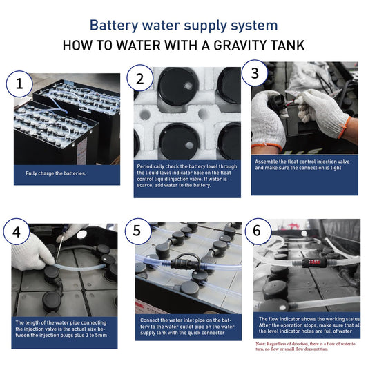 36V Forklift Battery Watering System, golfcart Battery Watering Filler- 36 Volt Kit Battery Watering System