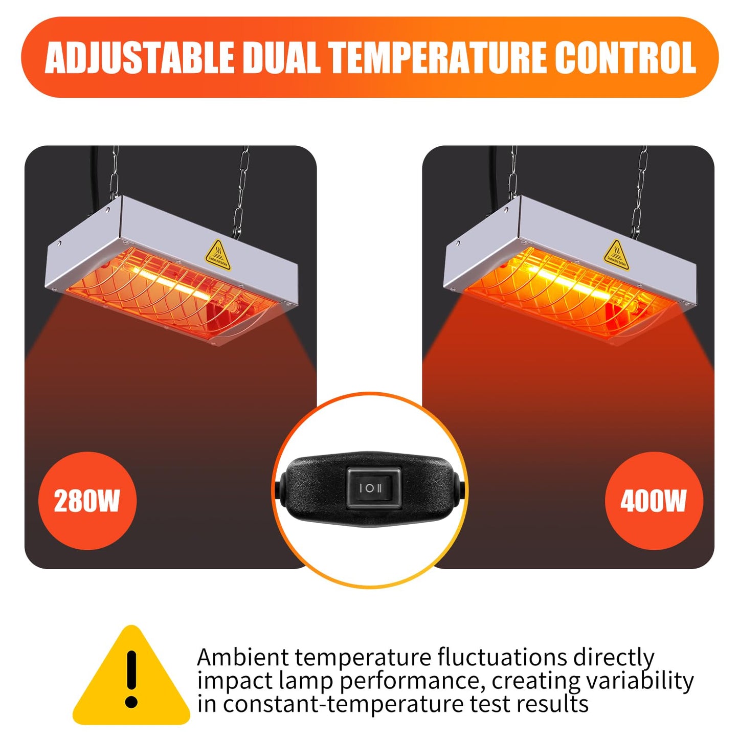 FRYPLS Chicken Coop Heat Lamp,400W High-Power Adjustable Chicks House Brooder Heater Warmer Lamp for Supplies Livestock,Heats Faster,Stays Hotter Longer (L9xW6xH2 inch)