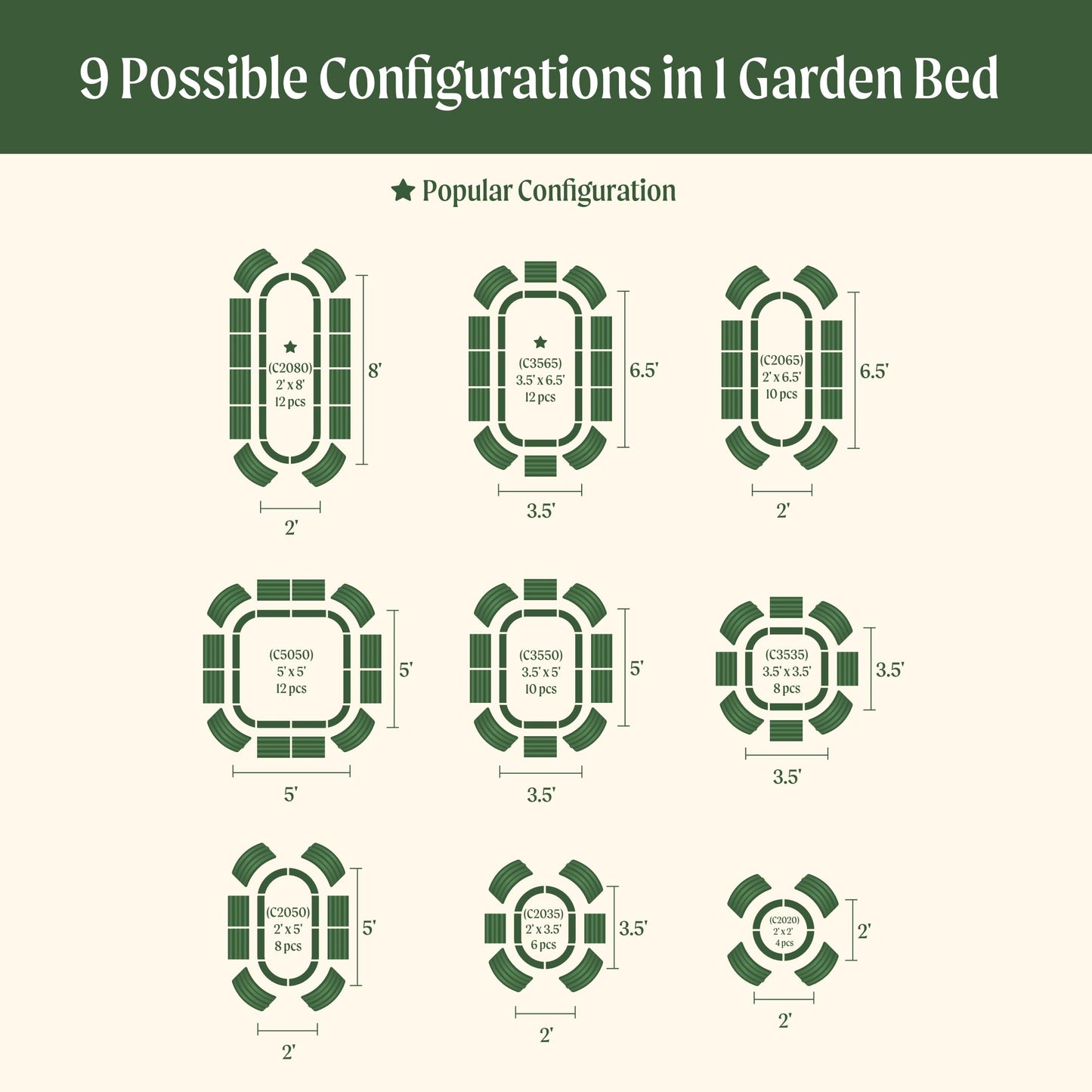 17" Classic 9 in 1 Garden Bed Pearl White & 2-Tiered Metal Plant Stand with Grow Lights