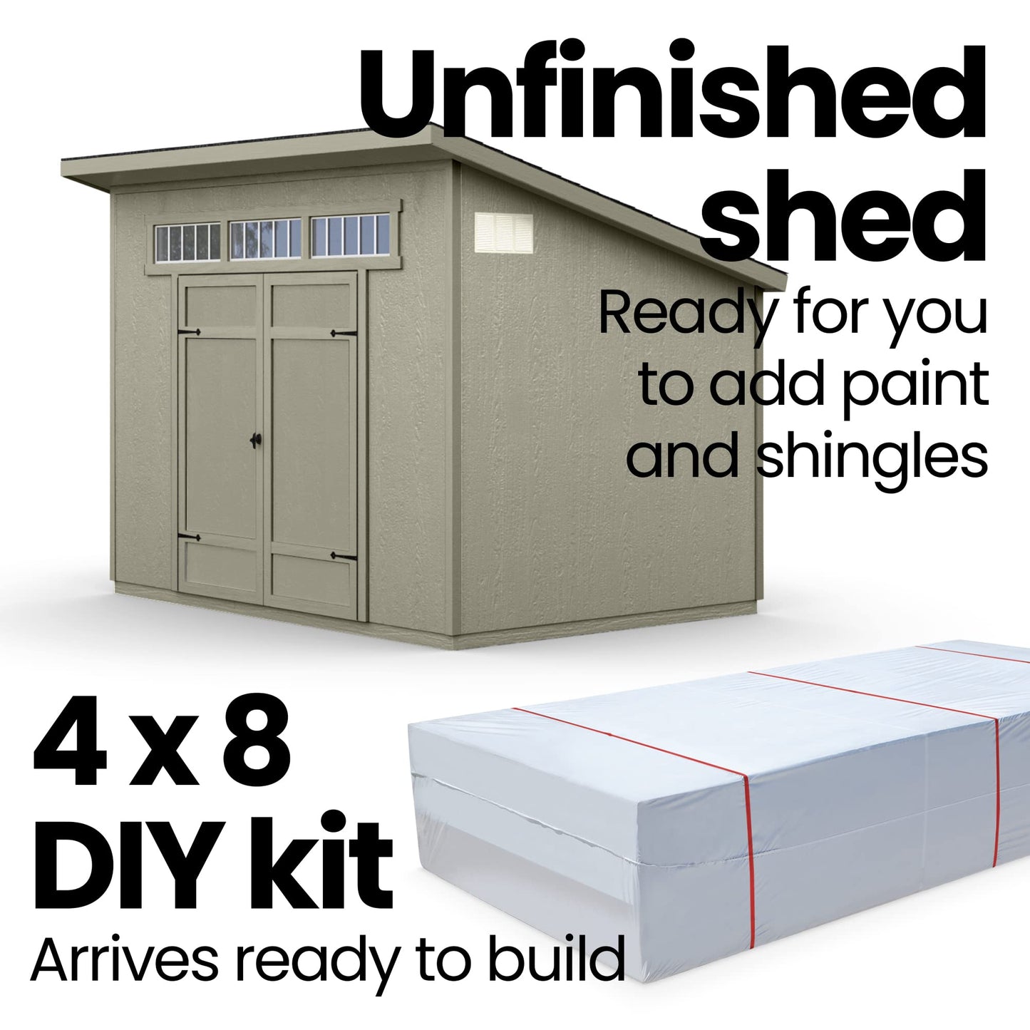 Handy Home Products Olympia 10x7.5 Wood Storage Shed with Floor Kit- Does not Include Paint or Roofing Shingles