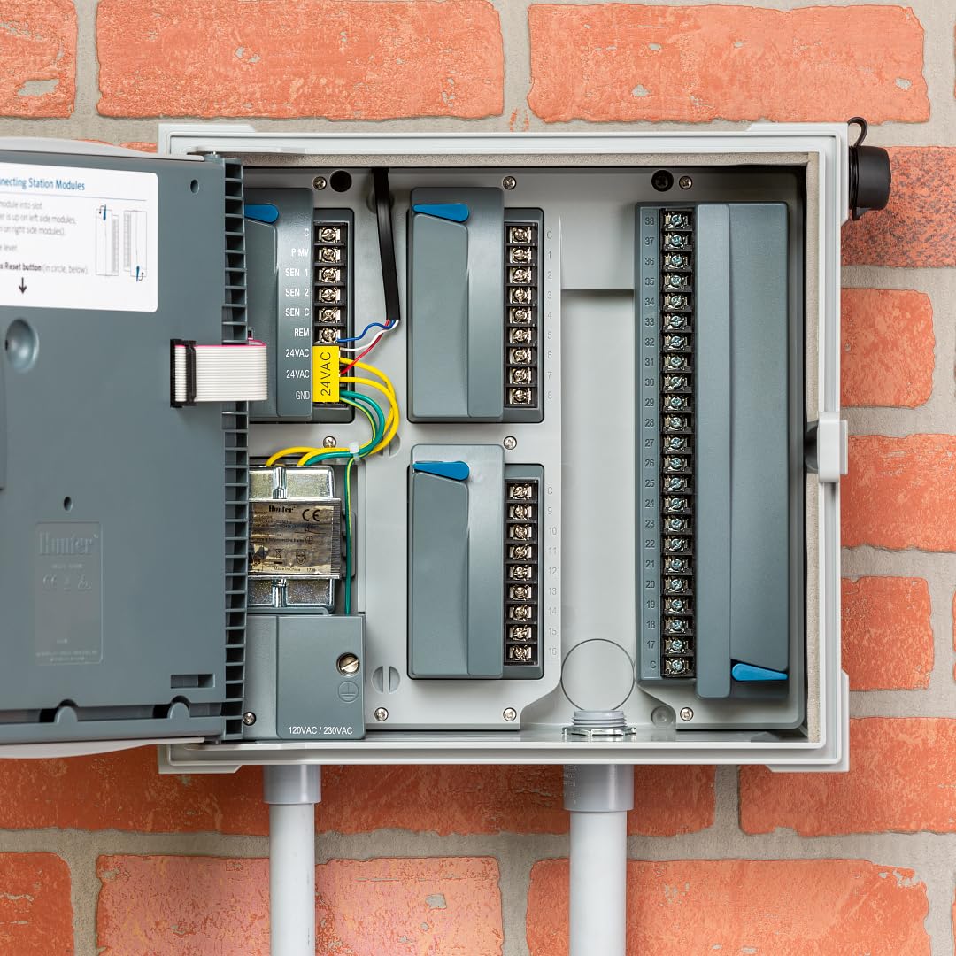 Hunter HCC 800 PL Smart WiFi Irrigation Controller Hydrawise Enabled 8 Station Base Expandable to 54 Zone Outdoor Sprinkler Timer with Weather Based Scheduling Wall Mount