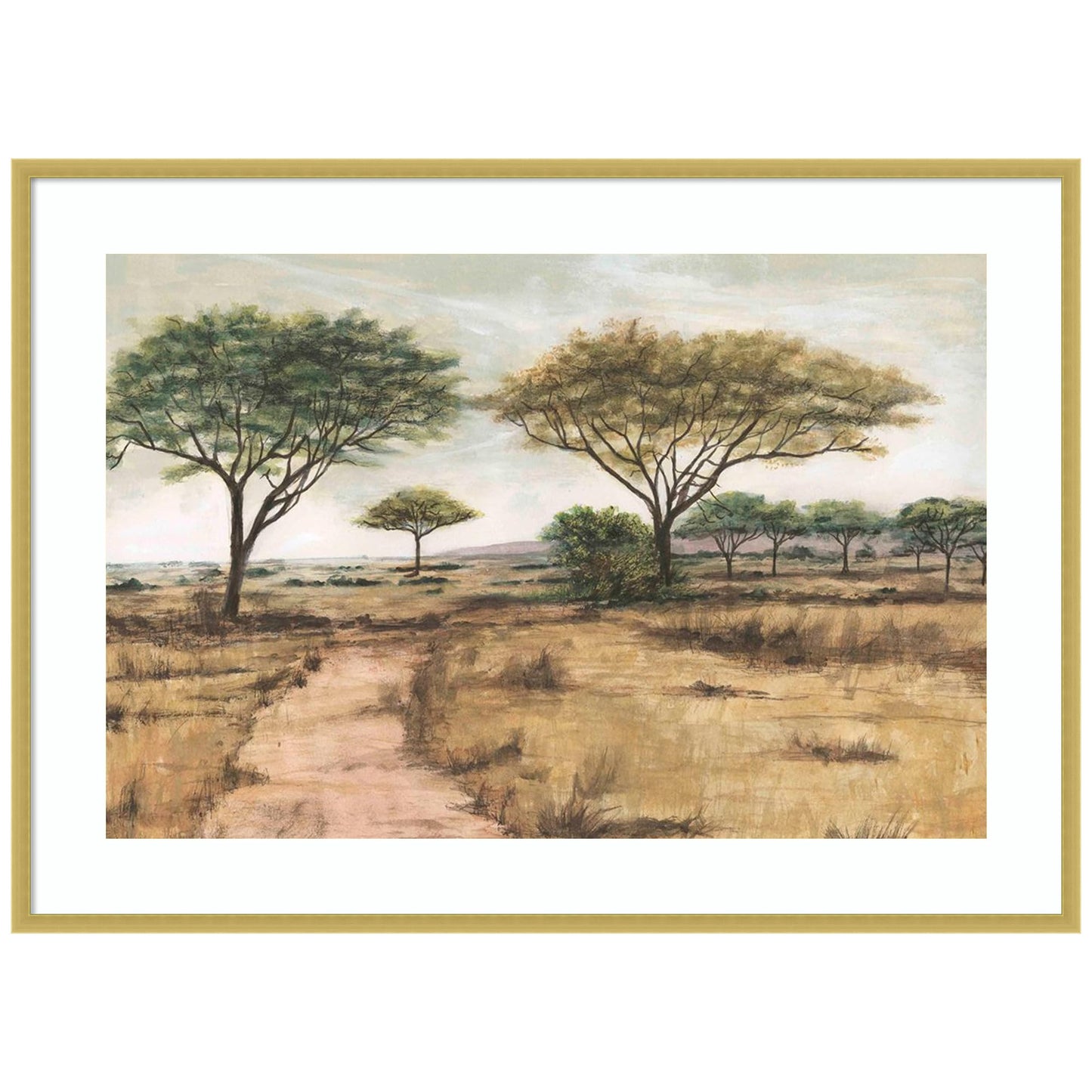 Amanti Art Framed Wall Art Print 30x41 Savanna Plain I by Michael Willett, Landscapes Wall Art, Rustic Farmhouse Decor, X-Large Poster Painting Artwork for Living Room, Bedroom, Bathroom, Kitchen