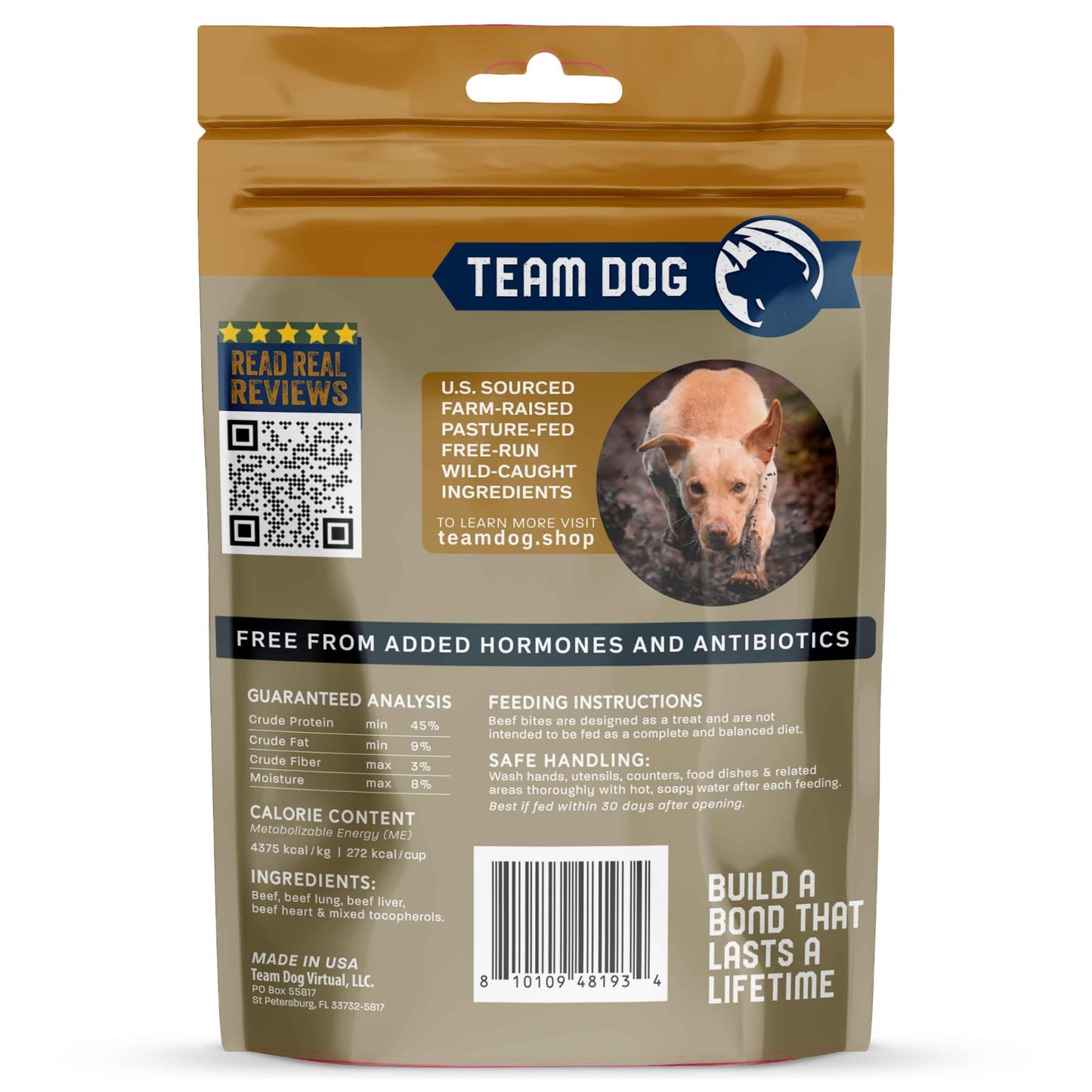 Team Dog Beef Heart, Lung & Liver Dog Treats, 5.4 Oz, Gluten-Free, Grain-Free Training Treats