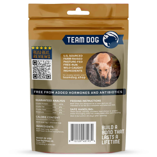 Team Dog Beef Heart, Lung & Liver Dog Treats, 5.4 Oz, Gluten-Free, Grain-Free Training Treats