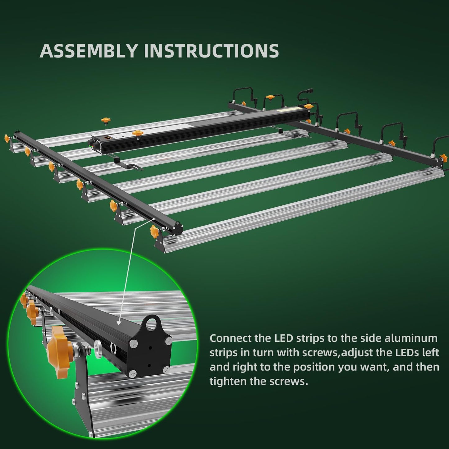PEPPER FARM LED Grow Light PF6000 Dimming Sunlike Full Spectrum Growing Lamps for Seedlings Veg Bloom in Grow Tent Greenhouse Daisy Chain