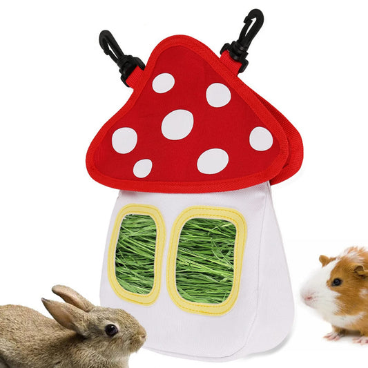 TANOMA Bunny Hay Feeder, Hanging Rabbit Hay Feeder Bag for Bunnies Guinea Pigs Chinchillas Hamster