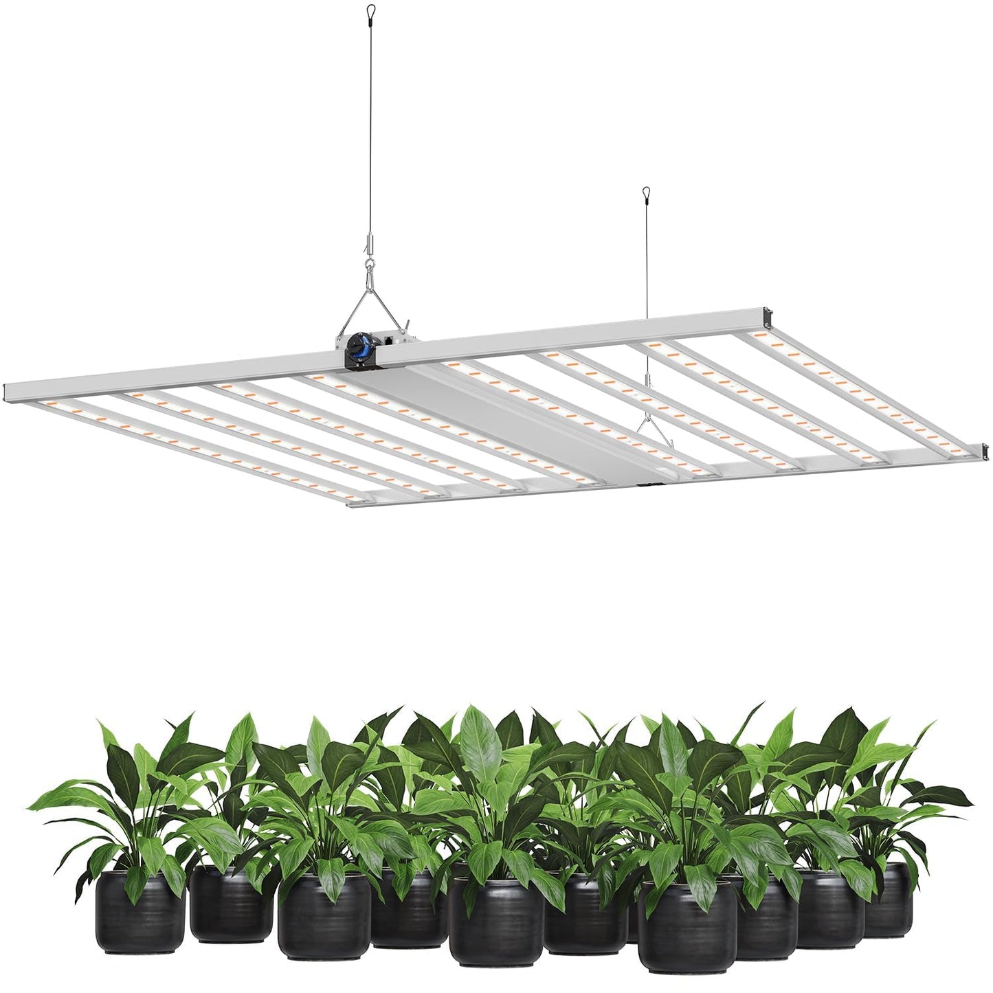 BAYLABS 1000W Full Spectrum LED Grow Light, UV/IR Enhanced Foldable and Dimmable 8 Bar Lamp for 5x5 ft Core Coverage, 2.89 μmol/J Efficiency Ideal for Commercial Hydroponics