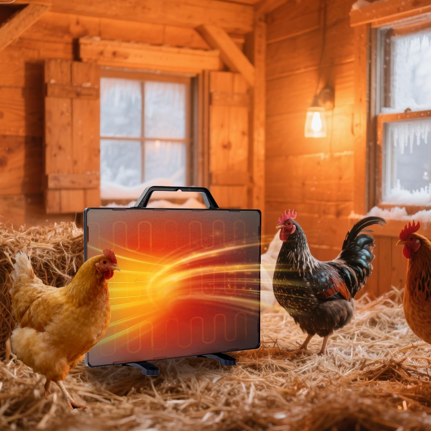 Chicken Coop Heater for Winter, Safe 140W Radiant Heat Panel with ETL Certification, Quiet & Light-Free Design, Ideal for Chicken Coops, Small Pets, and Under Desk Use