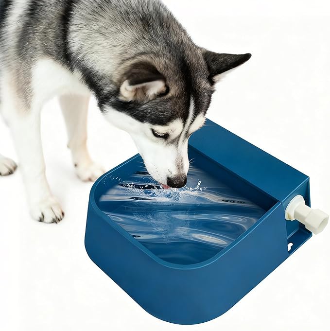 Enjoying Dog Water Bowl Dispenser Outdoor, 2L Auto Water Bowl for Dogs Cats Chicken Farm Animals, Large Size Waterer Feeder, Self Filling Livestock Water Trough, Self-Assembly