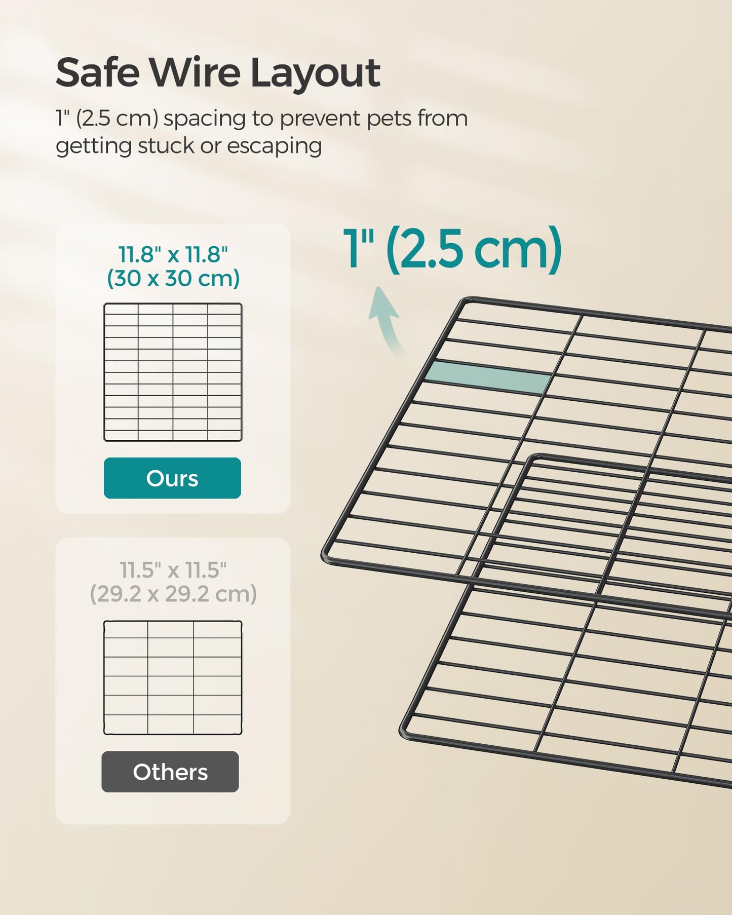 SONGMICS 36 Panels Pet Playpen, Small Animal Playpen, Rabbit Guinea Pig Cage, Zip Ties Included, Metal Wire Apartment-Style Two-Story Pet Premium Villa for Bunnies Puppies,Indoor Use, Black ULPI002B01