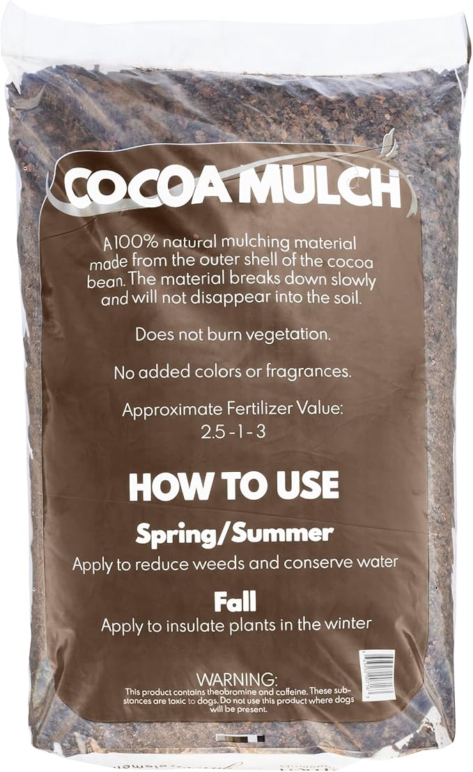 Garden Elements 100% Natural Cocoa Bean Shell Mulch for Gardens, Flower Beds, Potted Plants, and Mulching, 2 cu ft