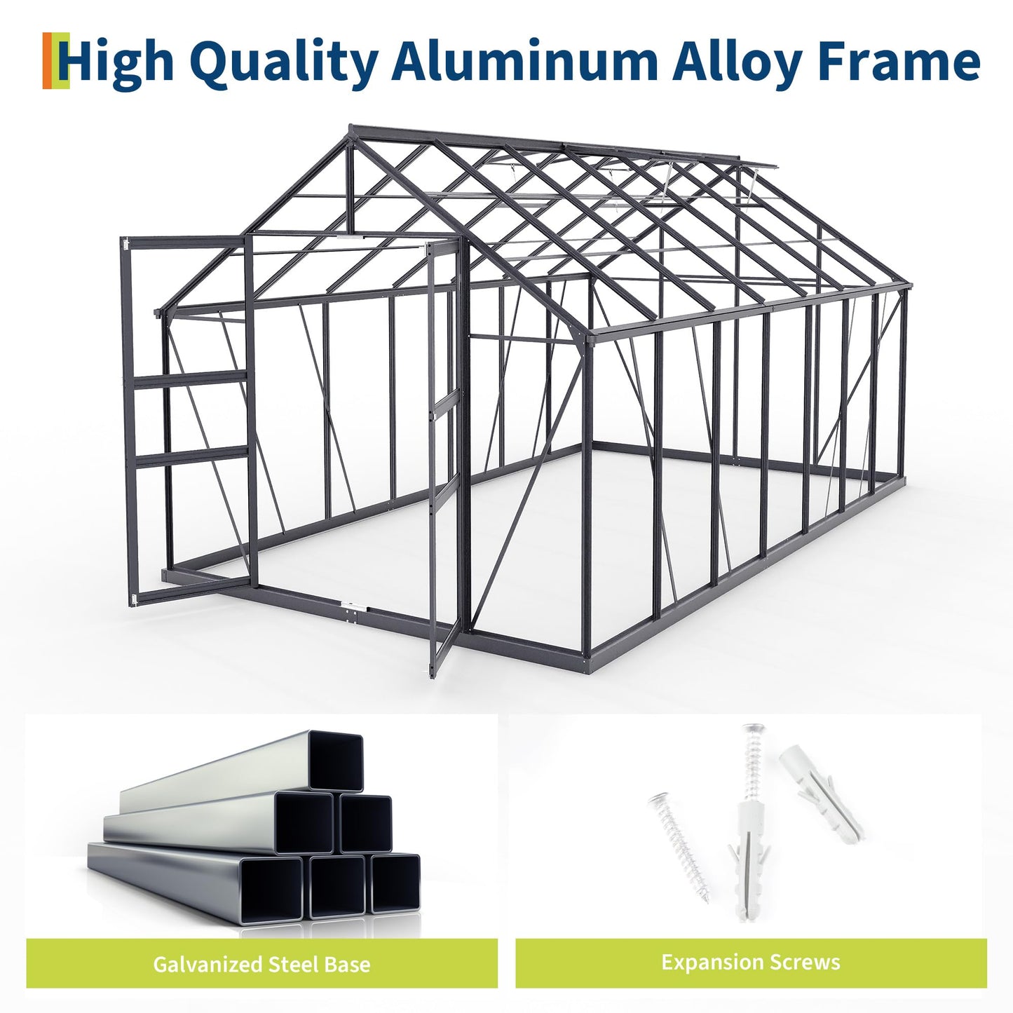 8x14FT Greenhouses for Outdoors,Heavy Duty Polycarbonate Greenhouse