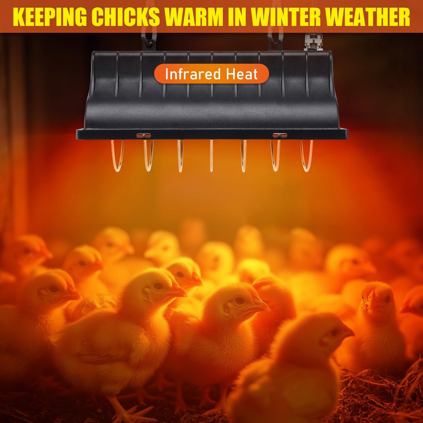 GSDOTZAP 250W Chicken Coop Heater with 2PCS Heat Lamp, Brooder Heater for 30 Chicks Or Ducklings, 6ft Cord Heat Lamp for Chickens, Adjustable Temp & Height Brooder Heating Plate for Livestock Pet