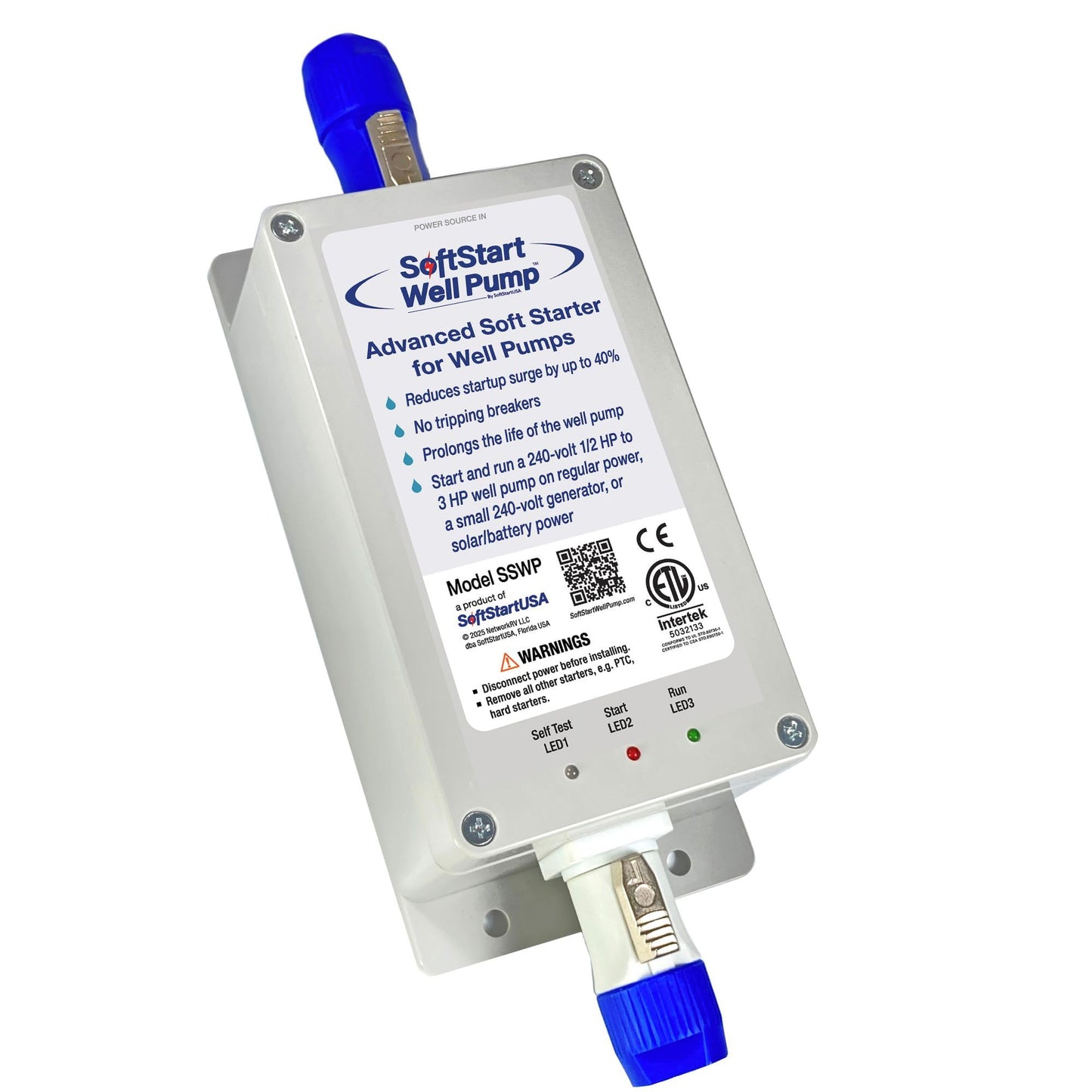 SoftStart Well Pump – Well Pump Soft Start Controller Reduces Inrush Current by 40% – Works with 0.5–3.5 HP 240V Submersible & Deep Well Pumps – Generator & Solar Ready – CE/ETL Listed