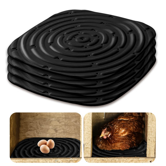 Skimzy Chicken Nest Box Pads - Washable Reusable Nesting Box Liners for Laying Eggs Chicken Coop Accessories Black 12''x12'' (4)