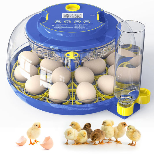 Forotone Incubators for Hatching Eggs, 18-Egg Incubator with Automatic Egg Turning and Humidity Control, Egg Candler, External Water Filling, Incubator for Chicken Eggs, Ducks, Goose, Quail