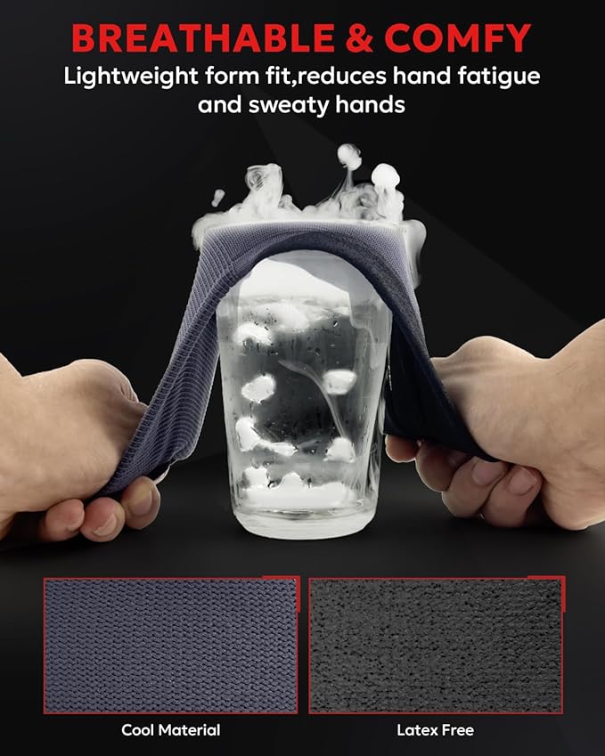 Work Gloves with Grip,12 Pairs Thin Breathable MicroFoam Nitrile Coated Durable Touchscreen Glove Men Women