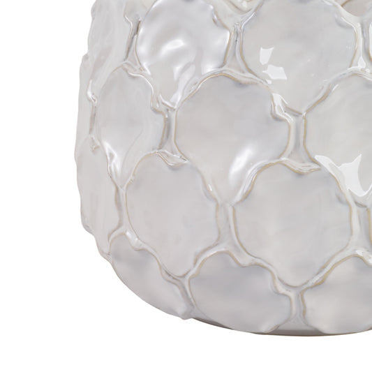 Home Decor Flower Pots and Planters – Sculpted Ceramic Pots for Indoor and Outdoor Plants – Abstract Textured Pots for Plant Stands Ideal for Patio and Garden Decor Set of 3 – 11", 9", 7" White