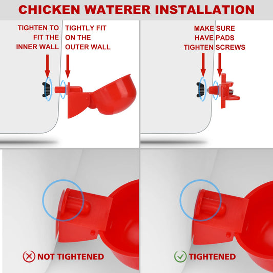 ‎Tgeyd Chicken Feeder and Chicken Waterer Set - Hanging Automatic Chicken Feeder No Waste - Chicken Coop Accessories - Poultry Waterer with 2 Gallon/10 Pounds