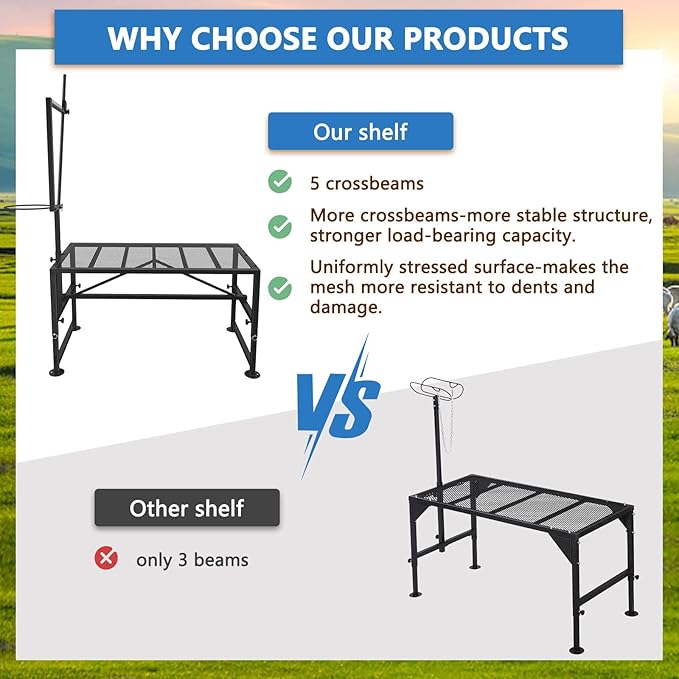 600 LBs Goat Stand with Feed Bin, Goat Milking Stand for Sheep Trimming and Milking, Hoof Trimming Stand Adjustable Size, with Feeder, Iron Black