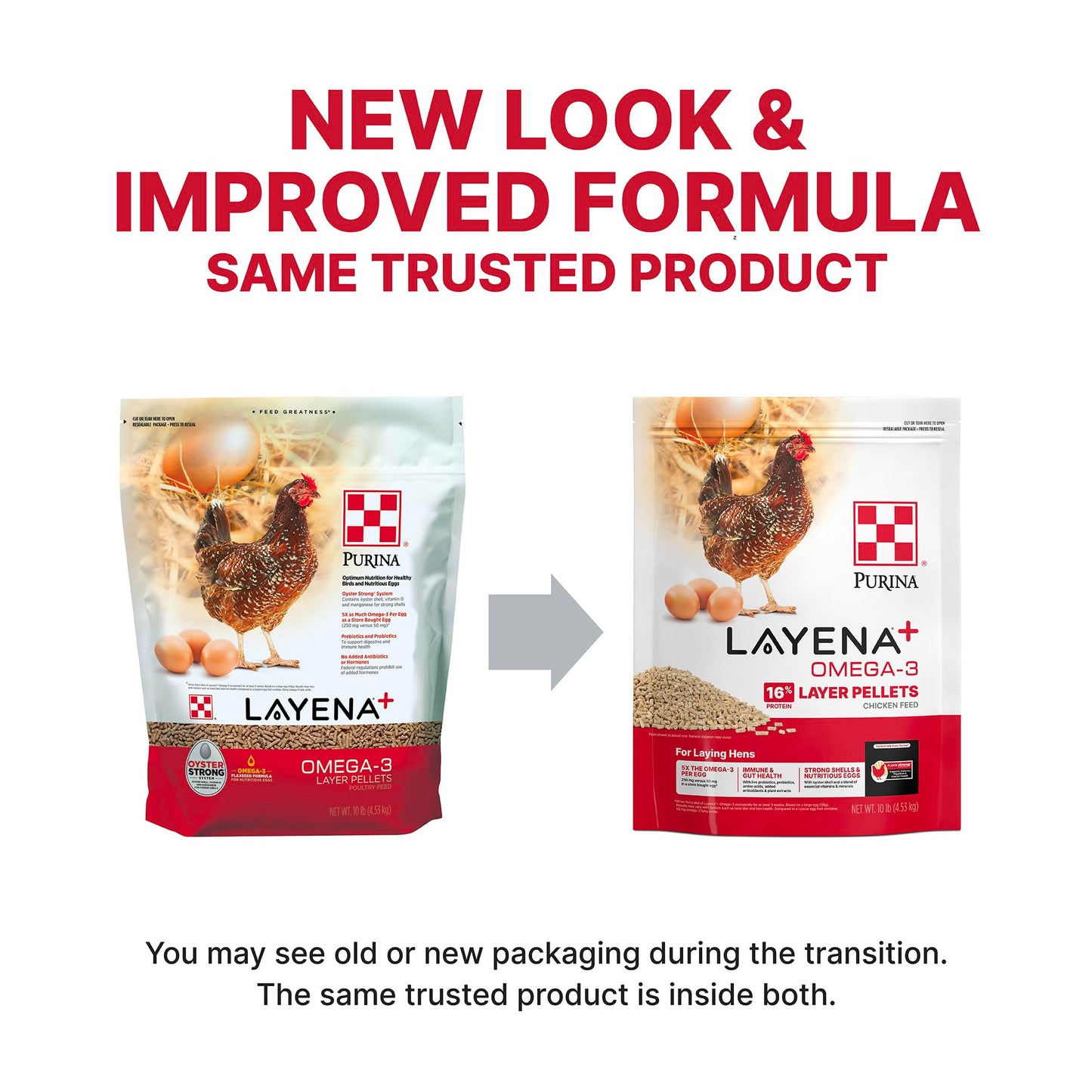 Purina® Layena®+ Omega-3 Chicken Feed Pellets, 10 Pound Bag