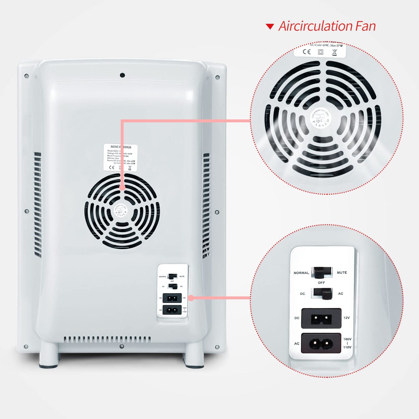 RYFT Incubators for Hatching Eggs, 25L Portable Reptile Scientific Lab Incubator with 5°C-60°C, 12V/110V Heating and Cooling for Small Reptiles (White)